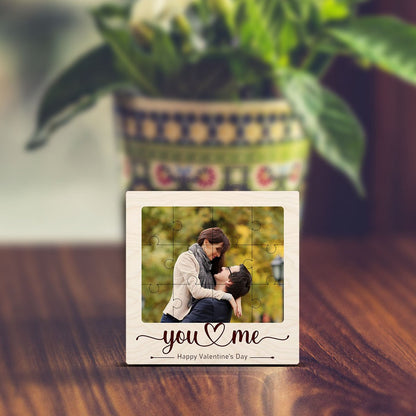 Jigsaw Couple Fridge Magnet in Wood with You Me Photo Design - Sblossom