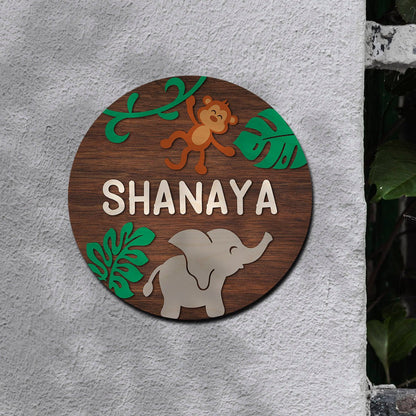 Jungle Name Plate Design for Kids Bedroom - Sblossom