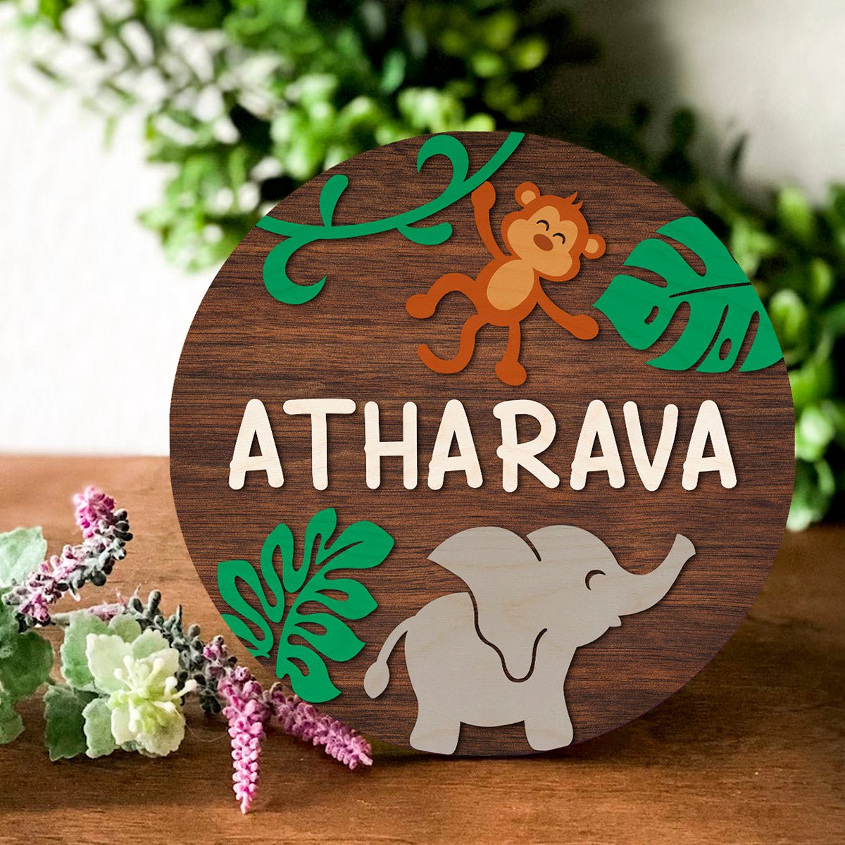 Jungle Name Plate Design for Kids Bedroom - Sblossom