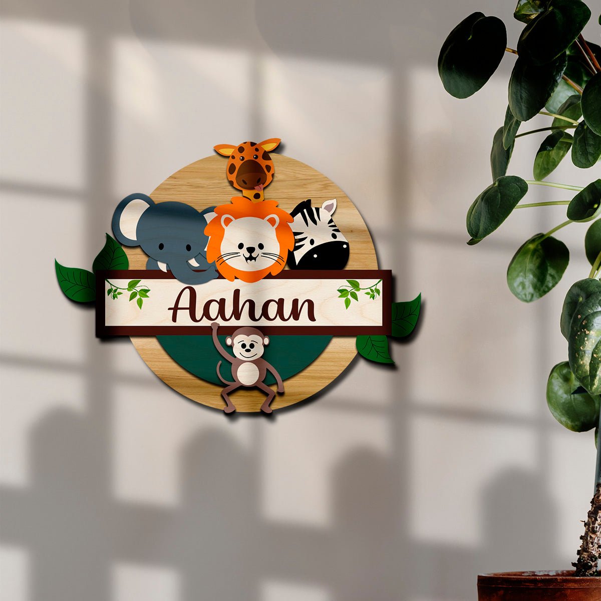 Jungle Safari Name Plate Design for Kids Room - Sblossom