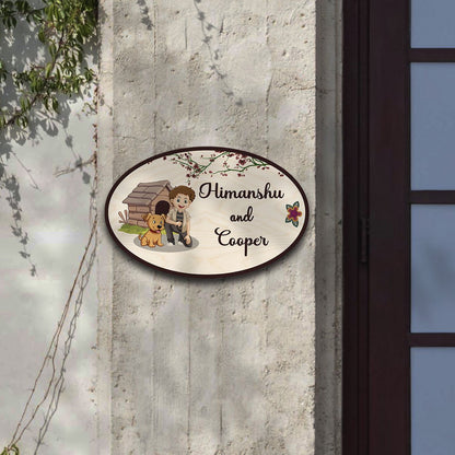 Kids and Pet Name Plate for Home — Wooden, 12x8 Inch - Sblossom