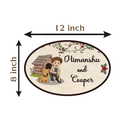 Kids and Pet Name Plate for Home — Wooden, 12x8 Inch - Sblossom