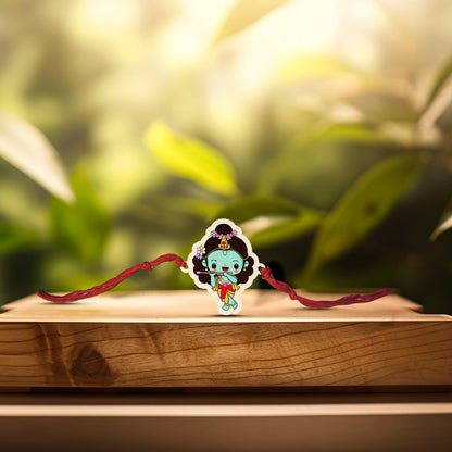 Krishna Kids Rakhi in Wood with Cute Cartoon Design for Brother - Sblossom