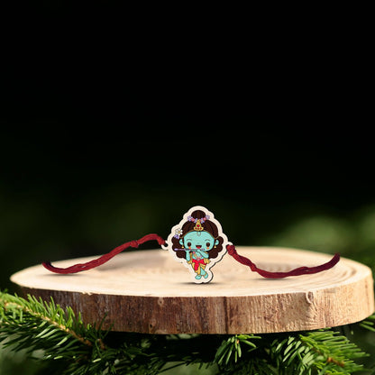 Krishna Kids Rakhi in Wood with Cute Cartoon Design for Brother - Sblossom