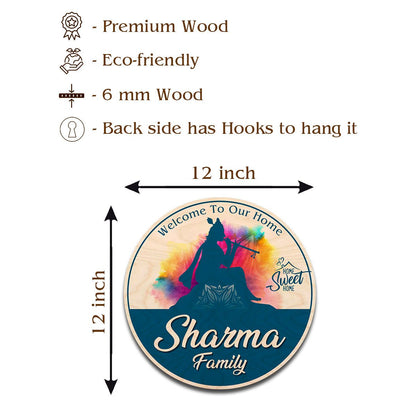 Krishna Name Plate Design – Lord Round Family for Door - Sblossom