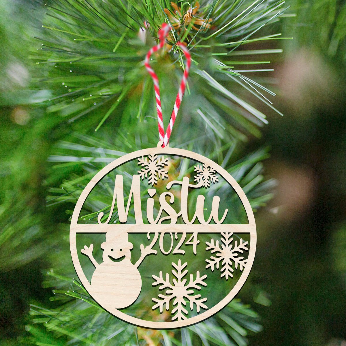 Laser Cut Christmas Ornament in Wood with 6 Festive Designs - Sblossom
