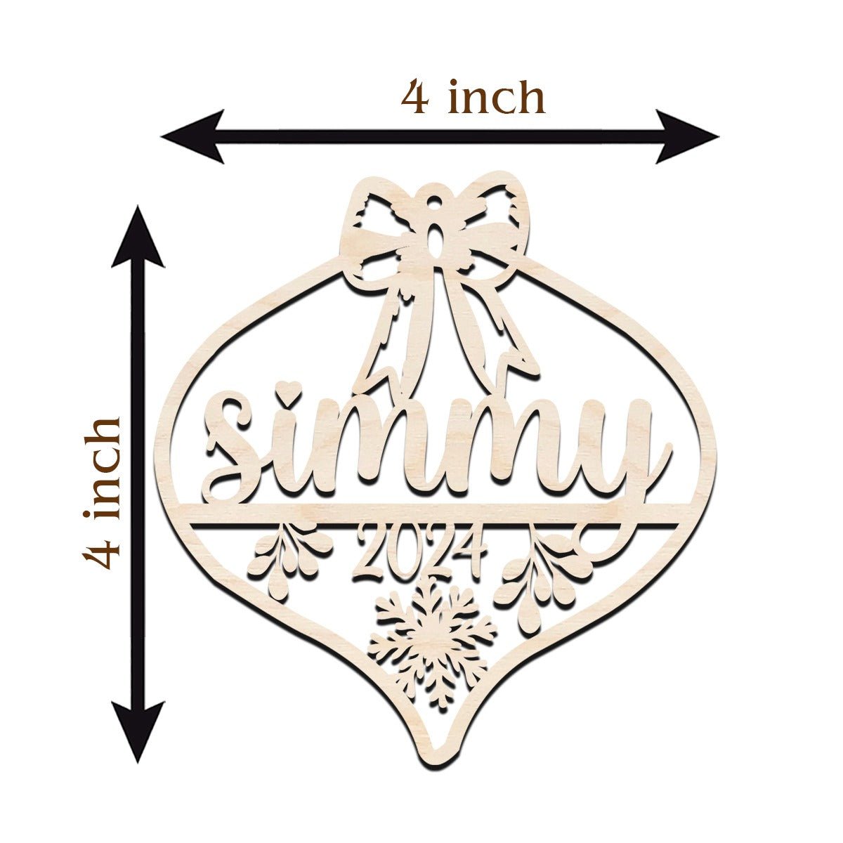 Laser Cut Christmas Ornament in Wood with 6 Festive Designs - Sblossom