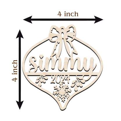 Laser Cut Christmas Ornament in Wood with 6 Festive Designs - Sblossom