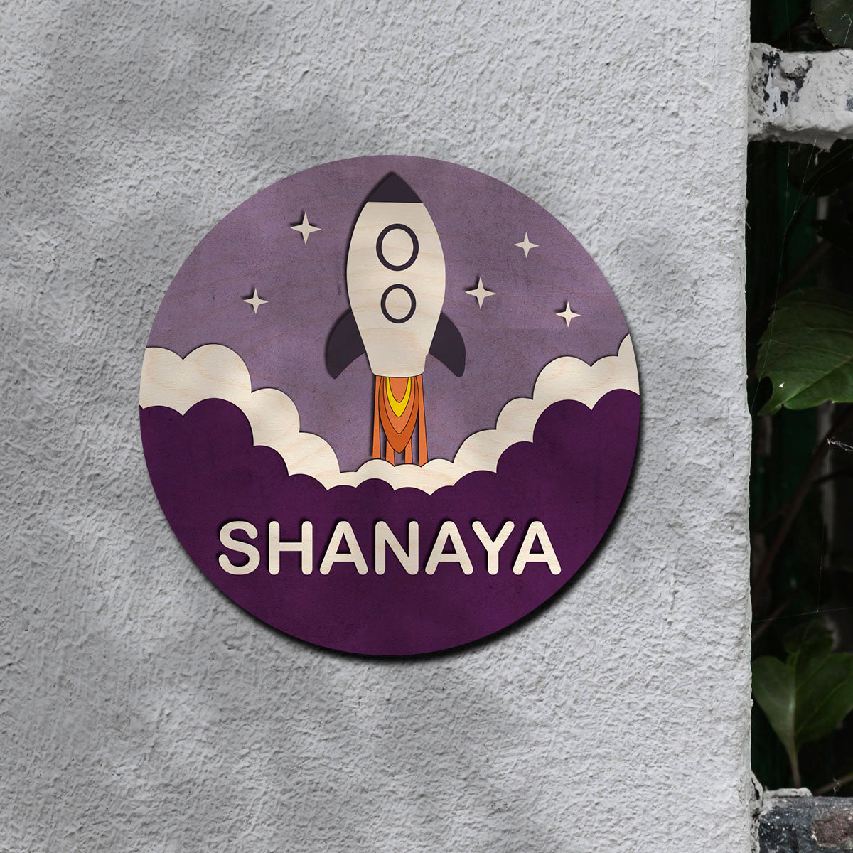 Launch Rocket Name Plate Design for Kids - Sblossom