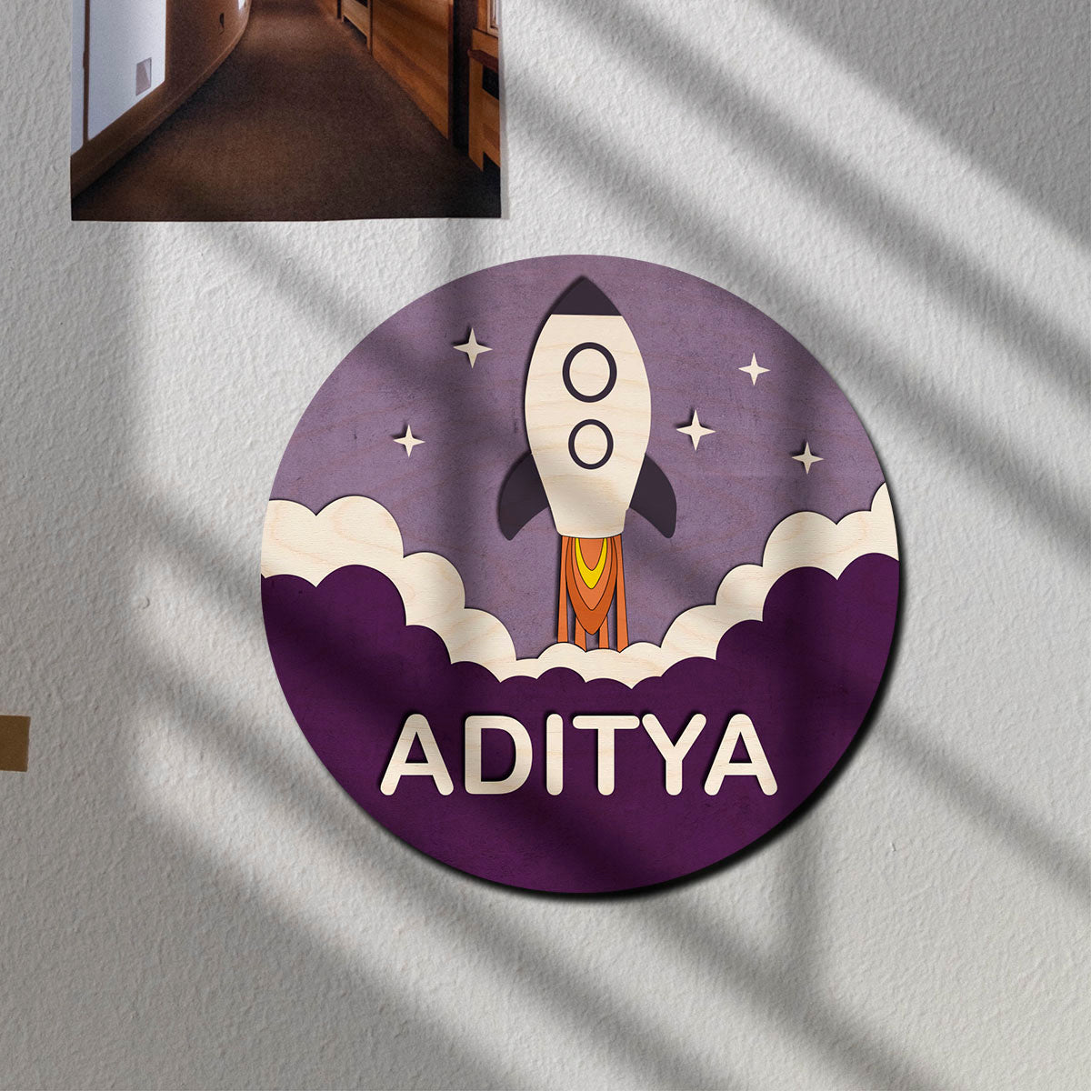 Launch Rocket Name Plate Design for Kids - Sblossom