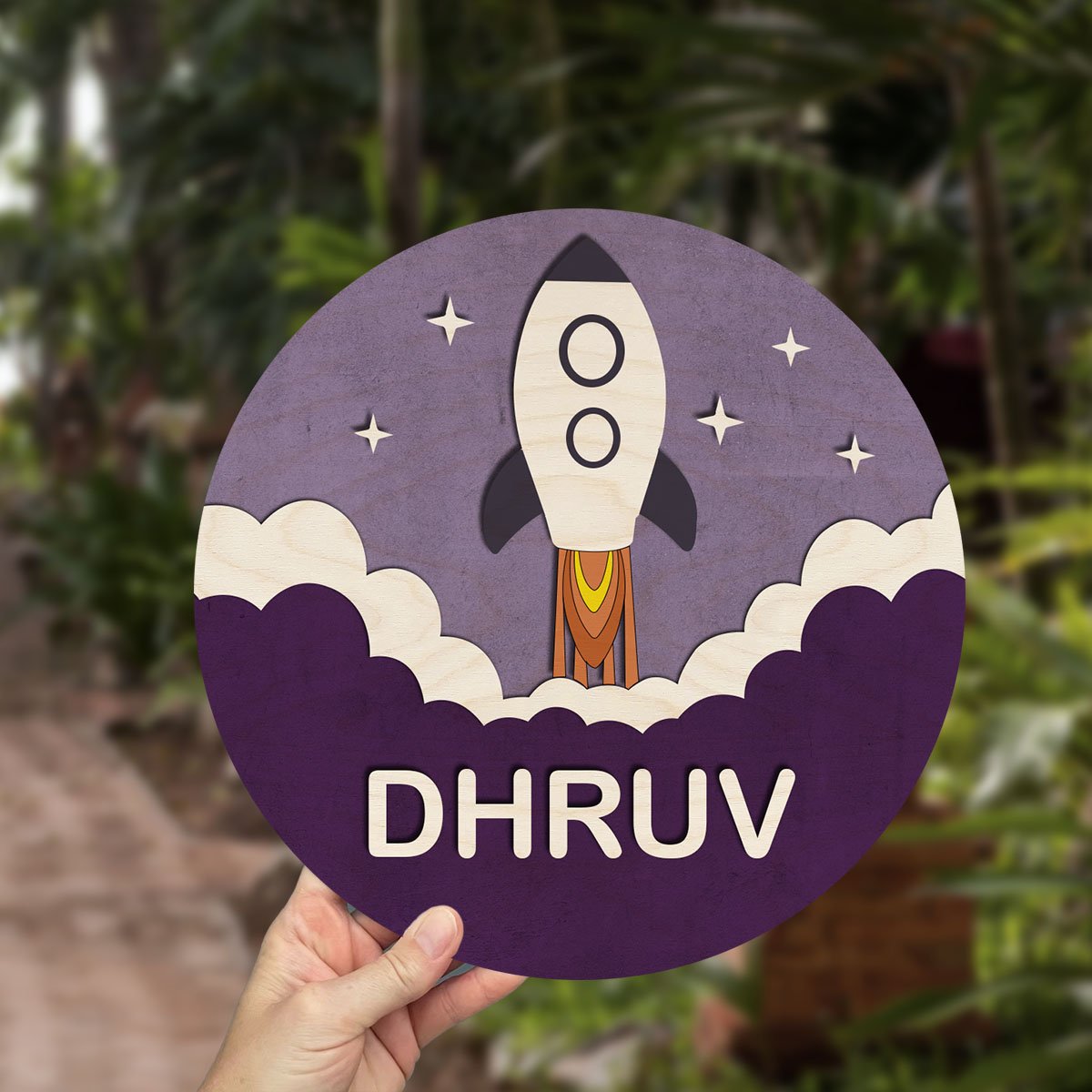 Launch Rocket Name Plate Design for Kids - Sblossom