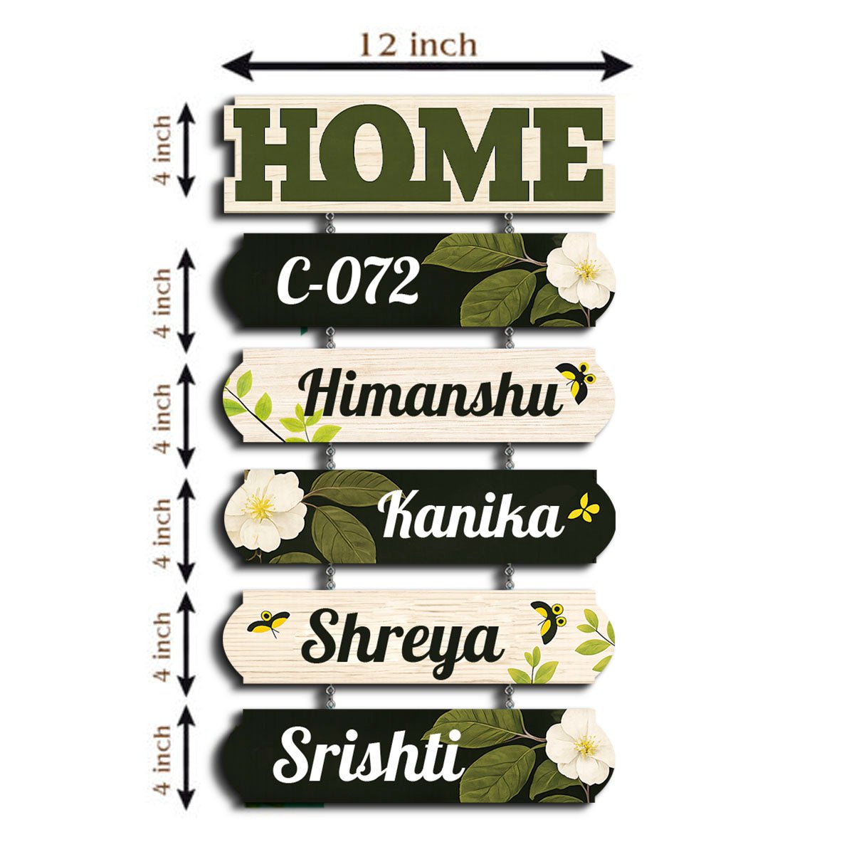 Leaf-Tree Hanging Banner Header Family Name Plate for Home - Sblossom
