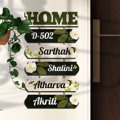 Leaf-Tree Hanging Banner Header Family Name Plate for Home - Sblossom