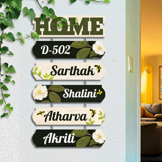 Leaf-Tree Hanging Banner Header Family Name Plate for Home - Sblossom