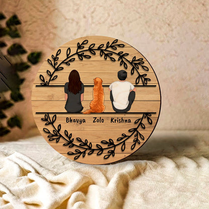 Leaf-Wreath House Name Board for Main Door – Round - Sblossom
