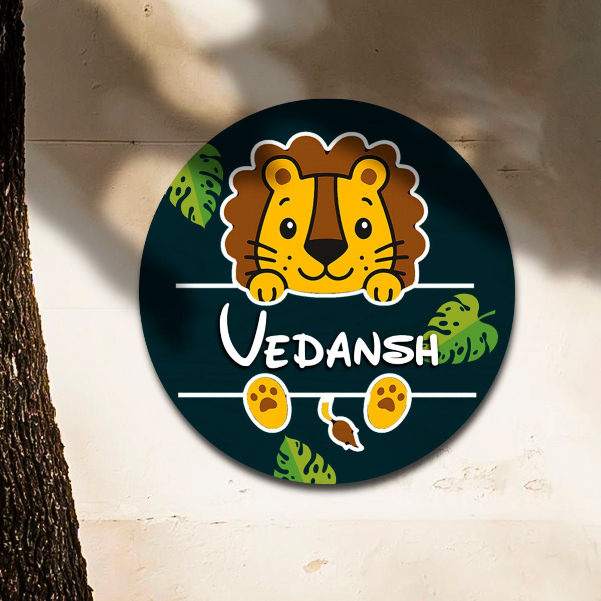 Lion Cub Name Plate for Kids Room — Wooden Jungle - Sblossom