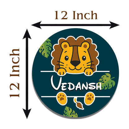 Lion Cub Name Plate for Kids Room — Wooden Jungle - Sblossom