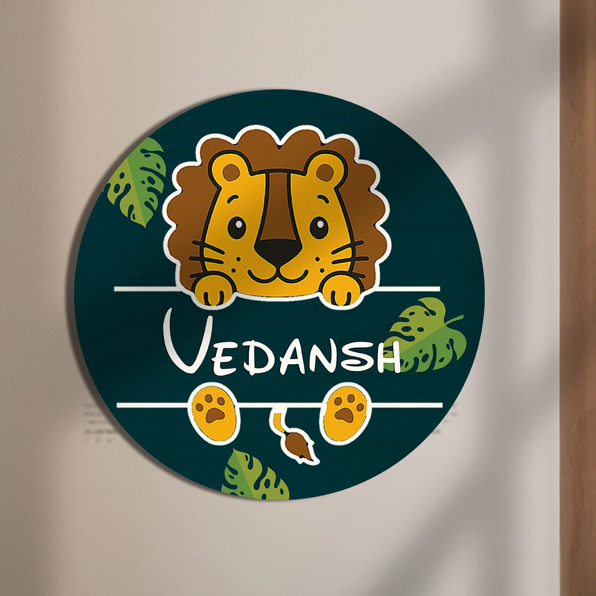 Lion Cub Name Plate for Kids Room — Wooden Jungle - Sblossom