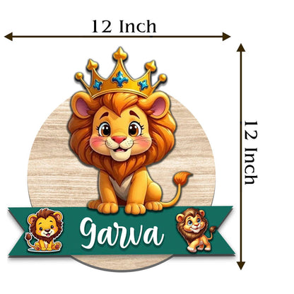 Lion Name Plate for Kids Room — Wooden Crown Cub - Sblossom