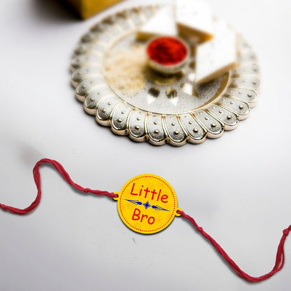 Little Bro Rakhi in Wood with Custom Name for Younger Brother - Sblossom