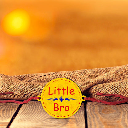 Little Bro Rakhi in Wood with Custom Name for Younger Brother - Sblossom
