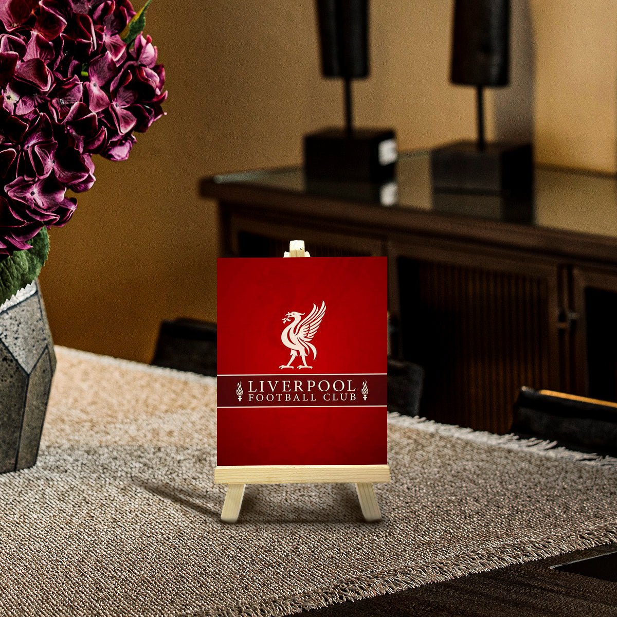 Liverpool Minimalist Wood Print with Stand for Football Fans - Sblossom