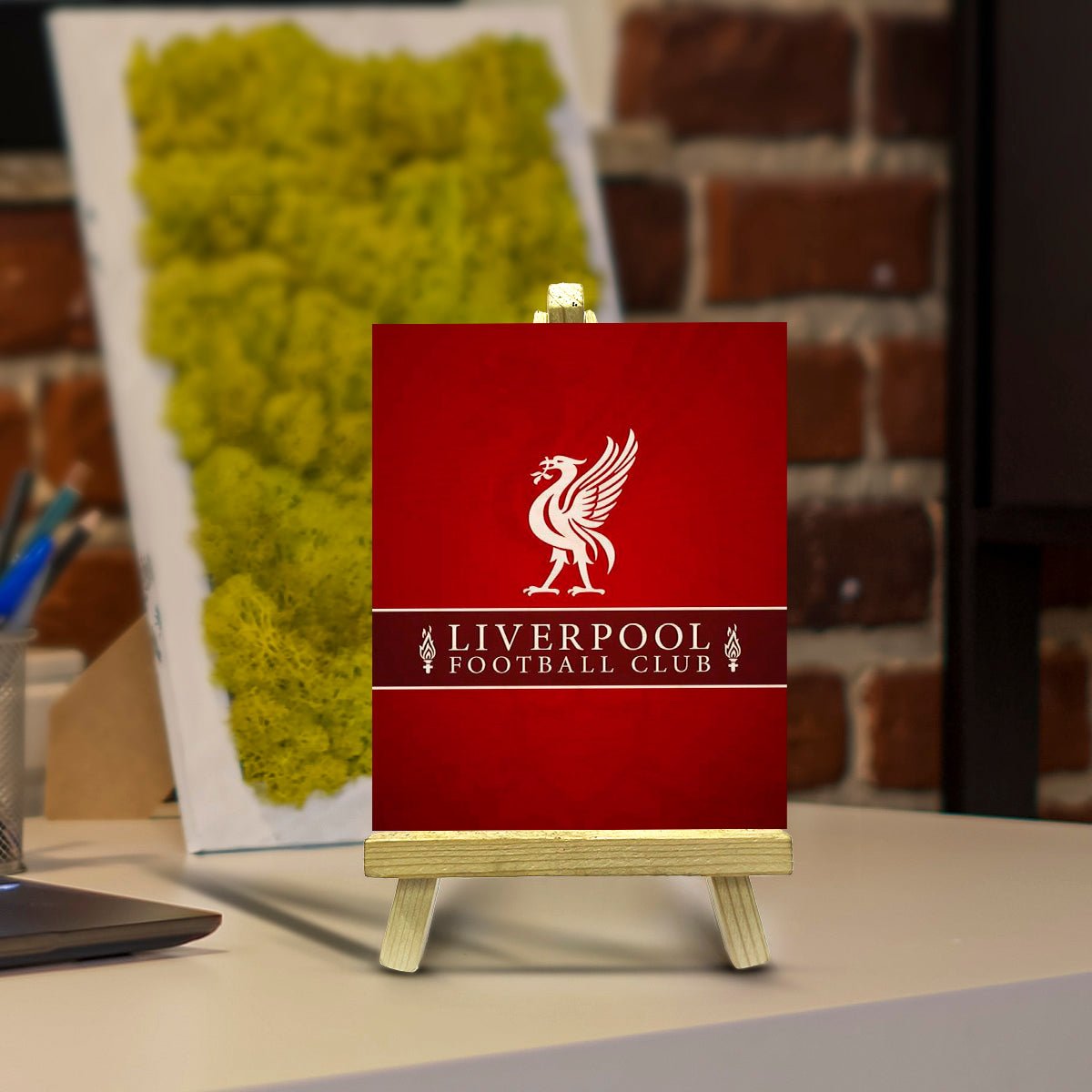 Liverpool Minimalist Wood Print with Stand for Football Fans - Sblossom