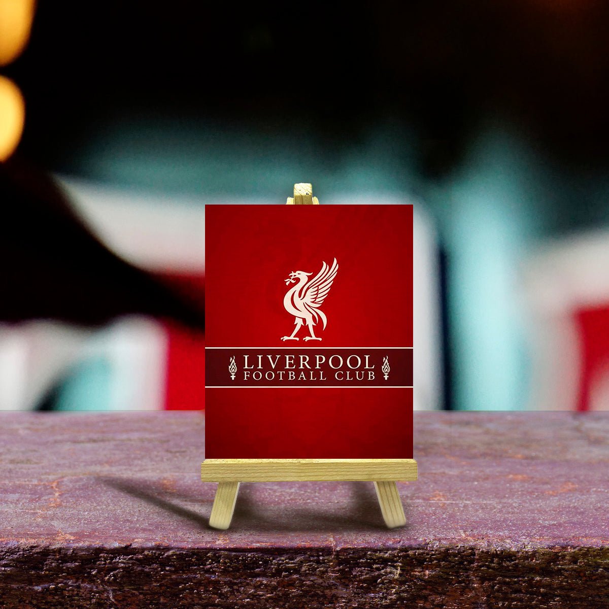 Liverpool Minimalist Wood Print with Stand for Football Fans - Sblossom