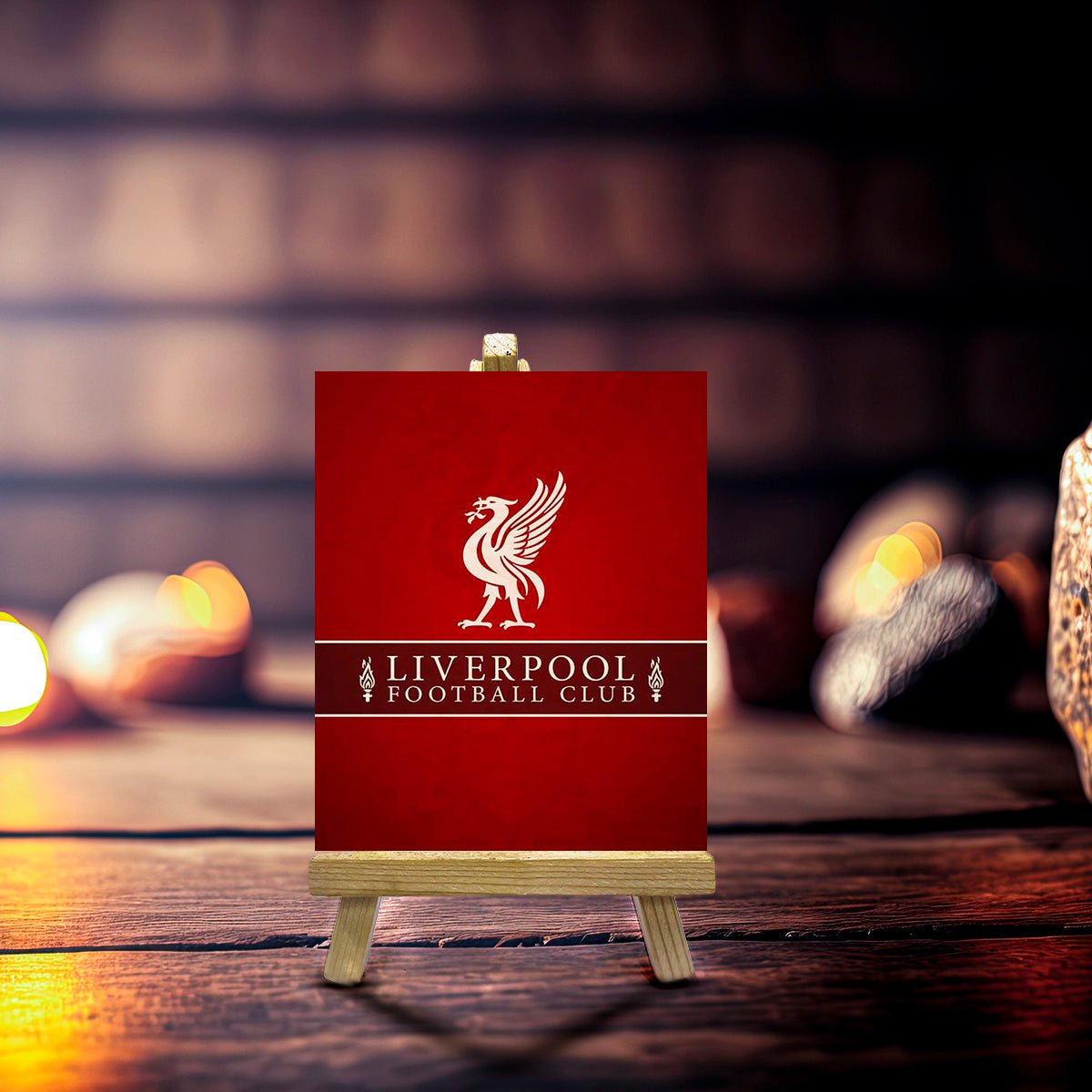 Liverpool Minimalist Wood Print with Stand for Football Fans - Sblossom