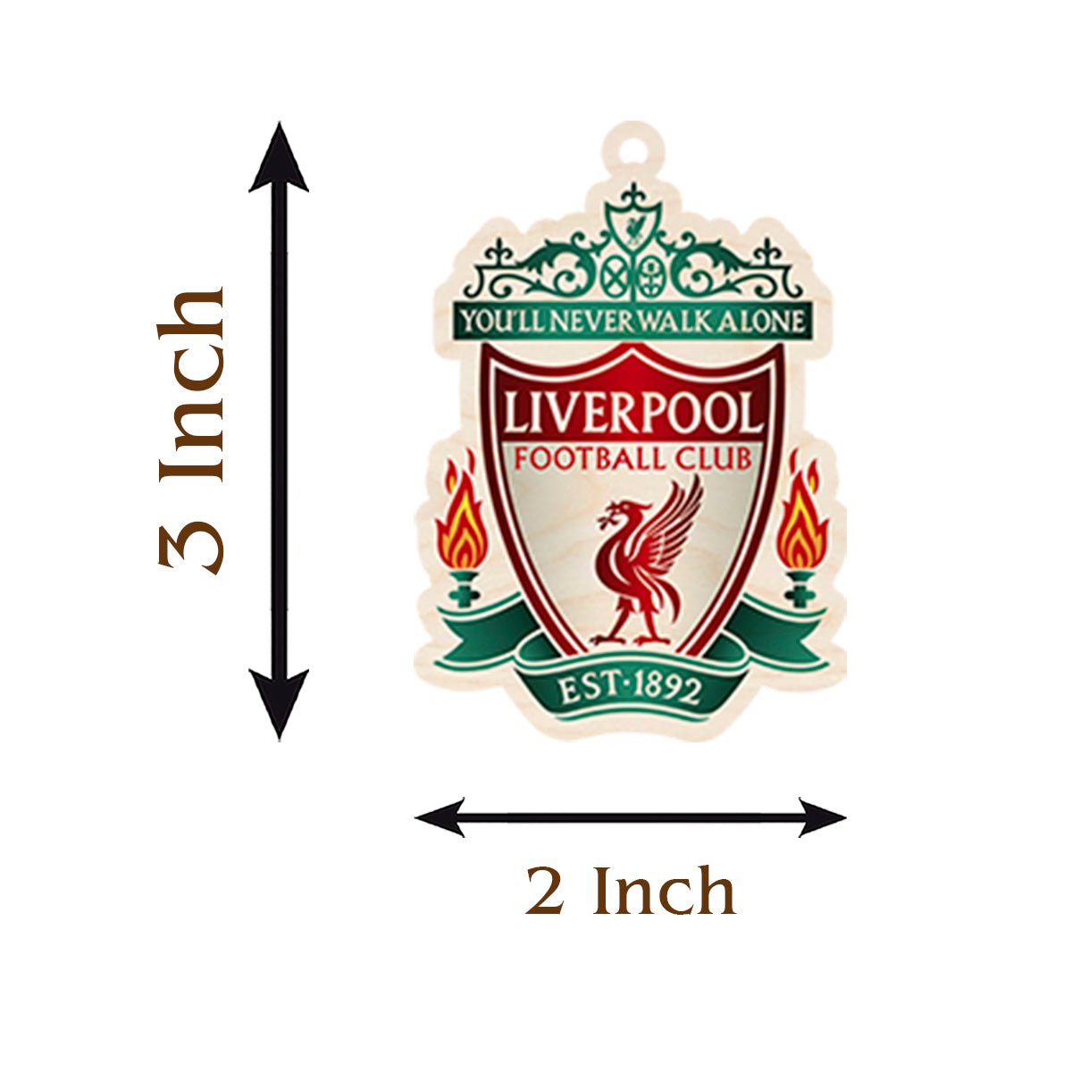 Liverpool Wooden Keychain with Football Crest for Reds Fans - Sblossom