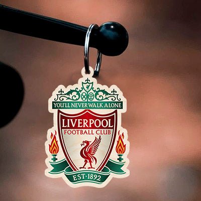 Liverpool Wooden Keychain with Football Crest for Reds Fans - Sblossom