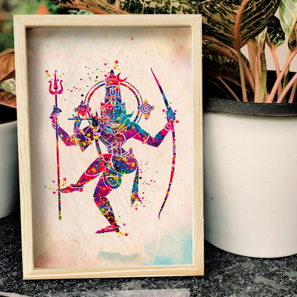 Lord Shiva Wall Art for Home Decor – Wooden Frame - Sblossom