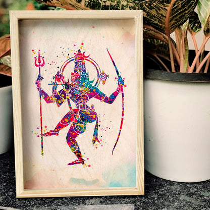 Lord Shiva Wall Art for Home Decor – Wooden Frame - Sblossom