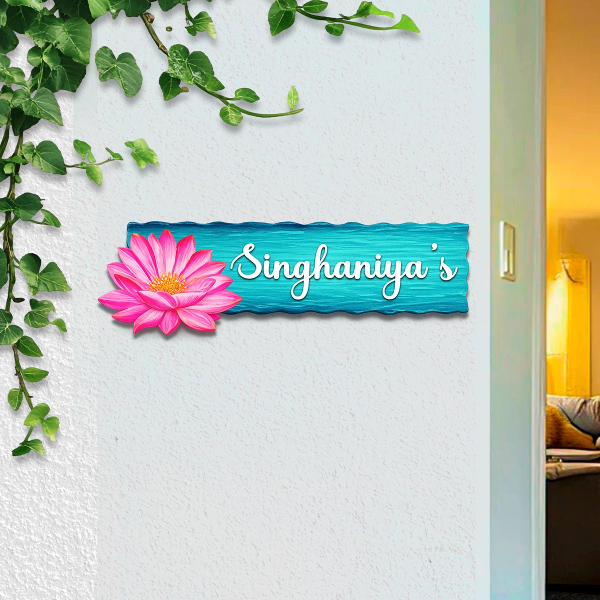 Lotus-Bloom New Home Name Plate Design for Entrance - Sblossom