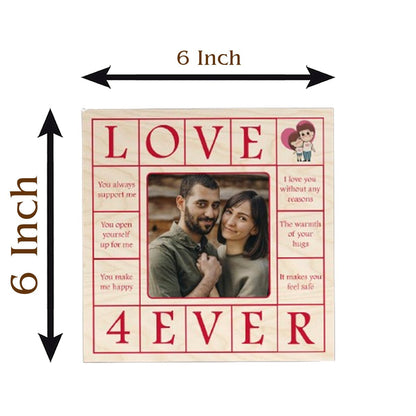 Love Photo Frame in Wood with Personalized Couple Picture - Sblossom