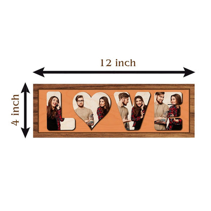 Love Photo Plaque in Wood with Personalized 3D Couple Photos - Sblossom