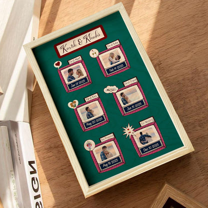 Love Story Photo Frame in Wood with Pine Border Personalized - Sblossom