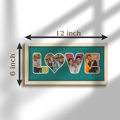 Love Word Frame in Wood with Personalized 3D Photo Letters - Sblossom