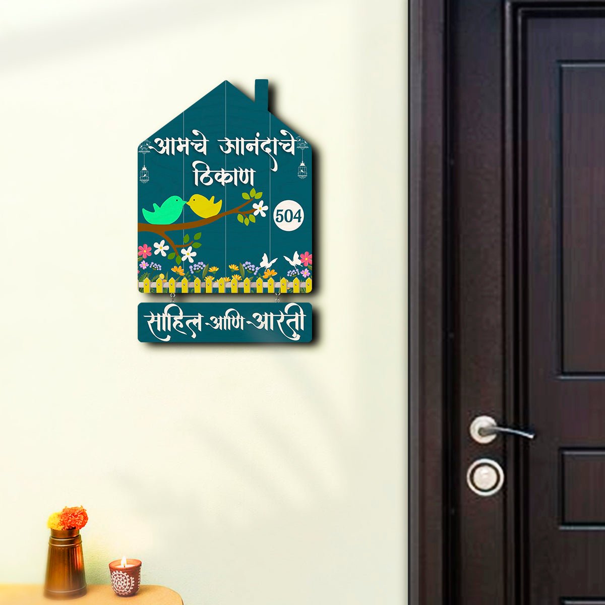 Lovebird-Hut Name Plate in Office for and Home - Sblossom