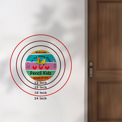 Lovebird Name Plate Design for Family, 12x12 Inch - Sblossom