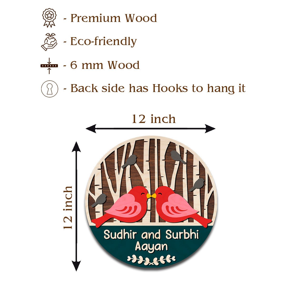 Lovebirds Apartment Name Plate – Birch Grove in 3D - Sblossom