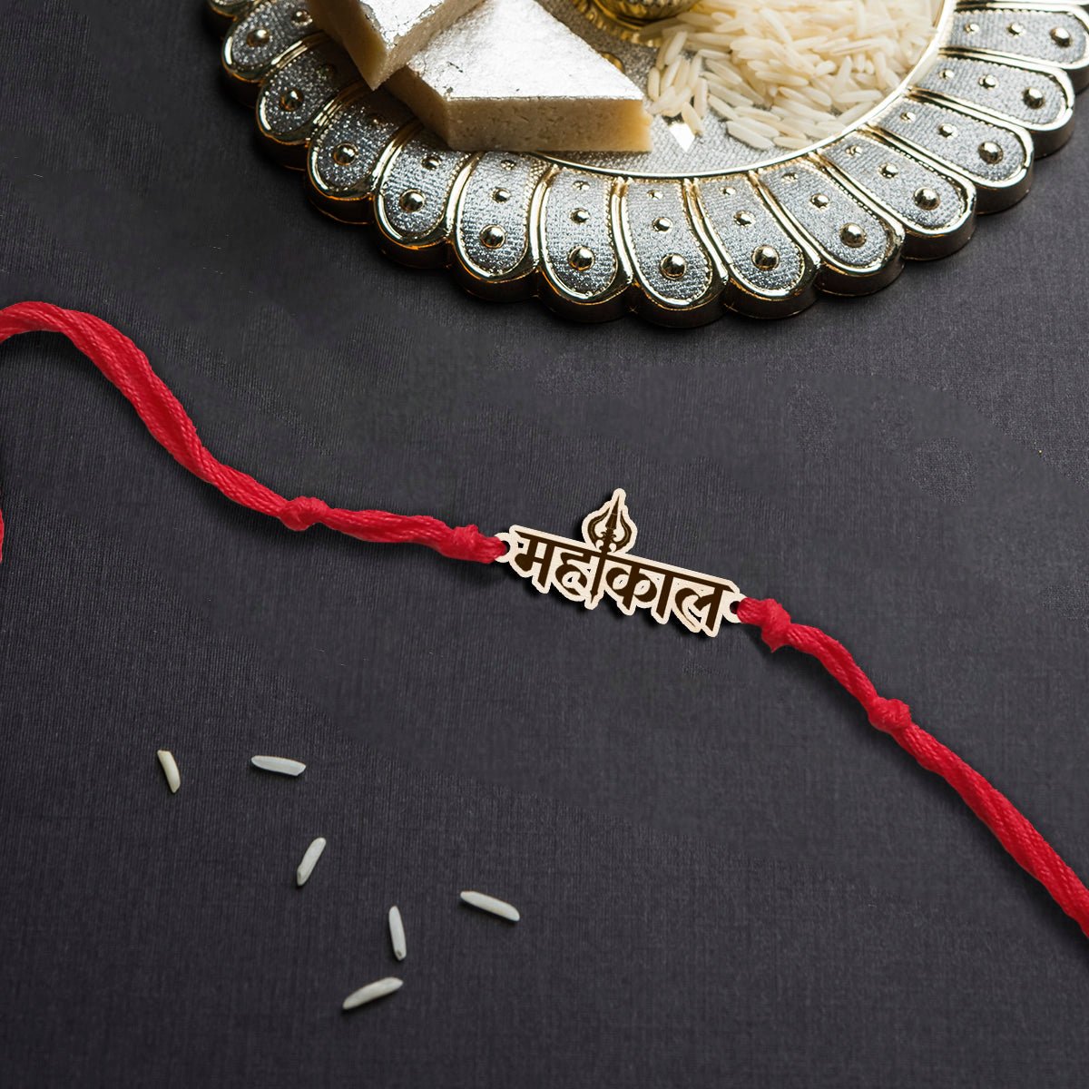 Mahakal Rakhi for Brother in Wood with Laser Cut Shiva Design - Sblossom