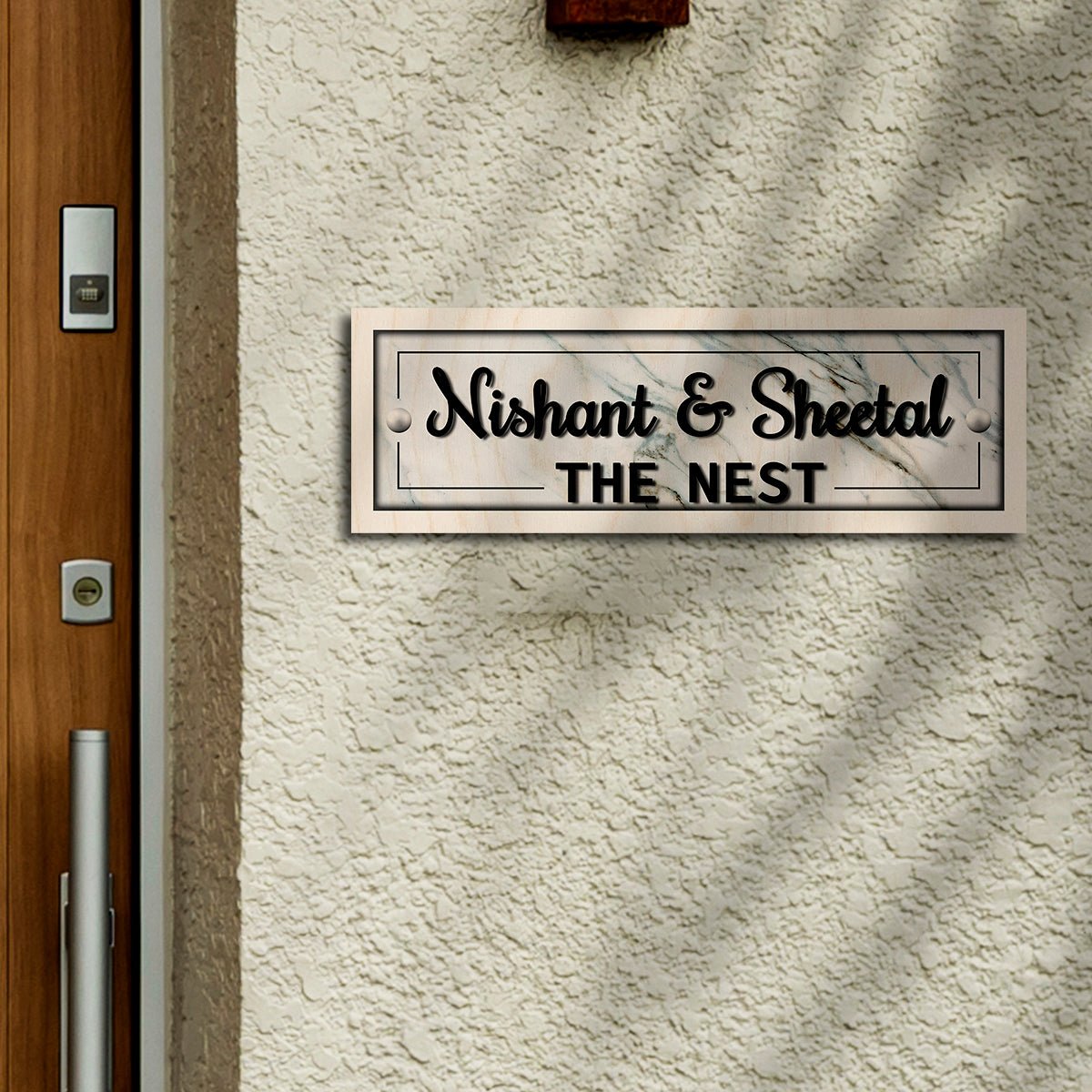 Main Door Name Plate Design – Wooden Look Royal House - Sblossom