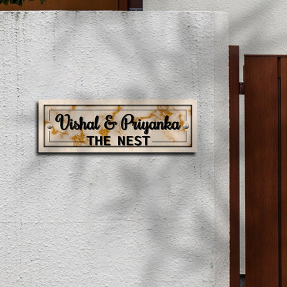 Main Door Name Plate Design – Wooden Look Royal House - Sblossom
