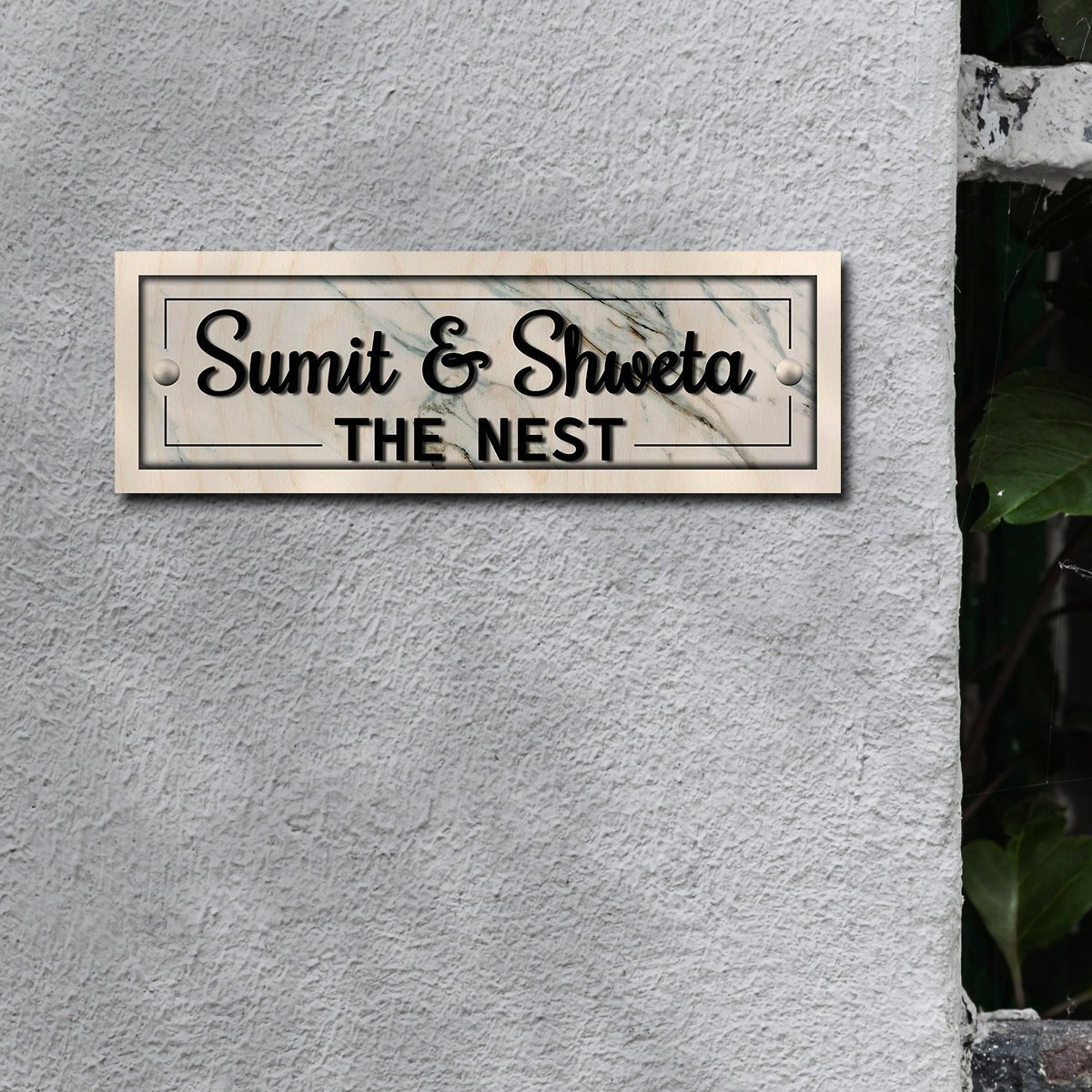 Main Door Name Plate Design – Wooden Look Royal House - Sblossom