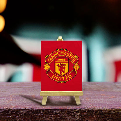 Manchester United Minimalist Wood Print with Stand for Fans - Sblossom