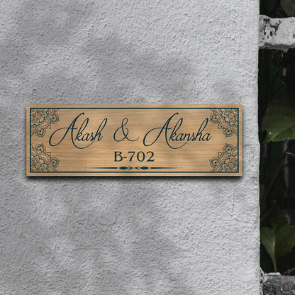 Mandala Corner Wooden Name Plate for Home - Sblossom
