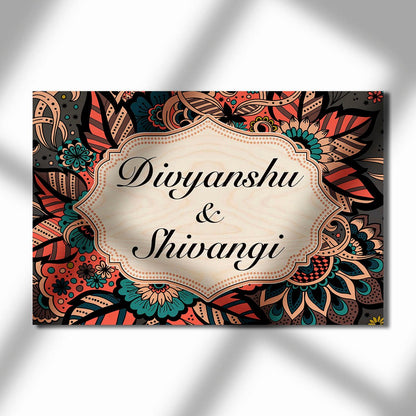 Mandala Name Plate – Paisley Floral for Front Door - Sblossom