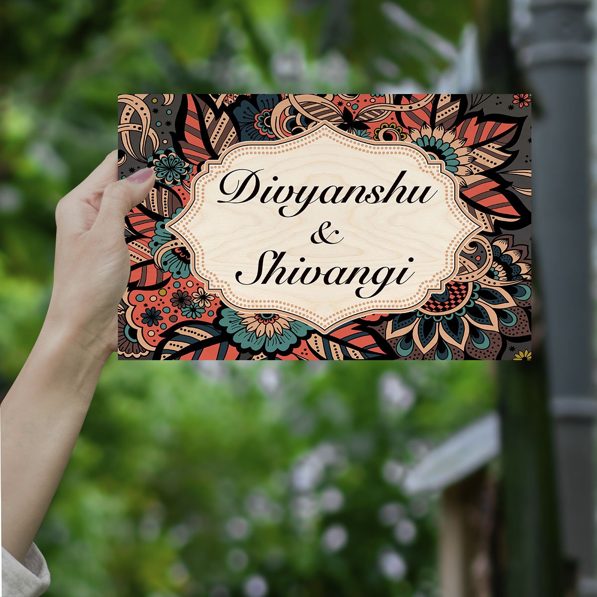 Mandala Name Plate – Paisley Floral for Front Door - Sblossom