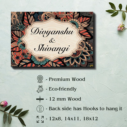 Mandala Name Plate – Paisley Floral for Front Door - Sblossom